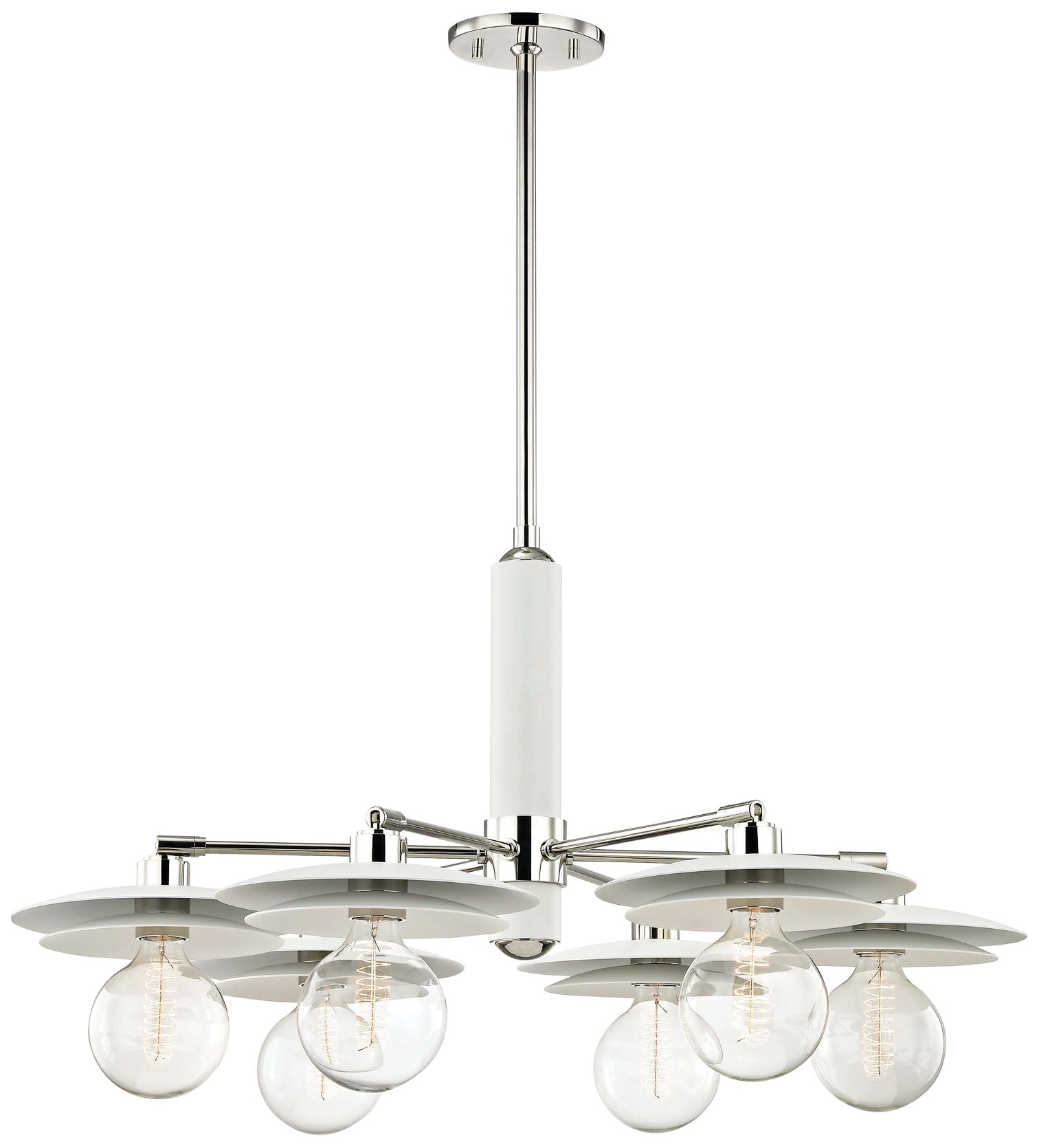 Mitzi Milla 36" Wide Polished Nickel 6-Light Chandelier