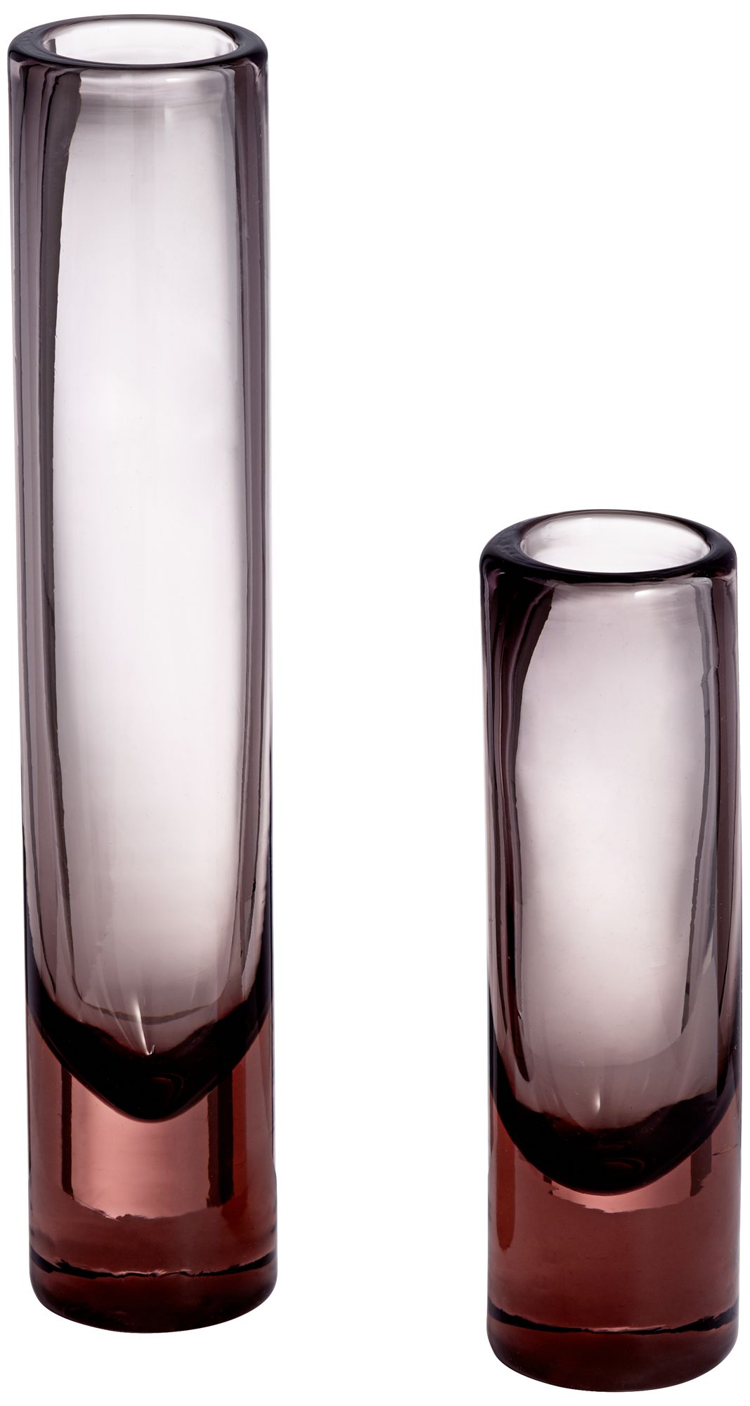 Shari Pink and Gray Glass Vases Set of 2