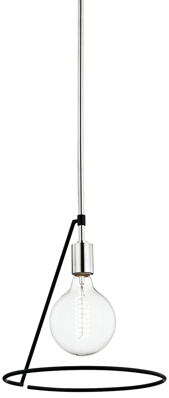 Mitzi Dana 11 3/4"W Polished Nickel and Black Mini Pendant