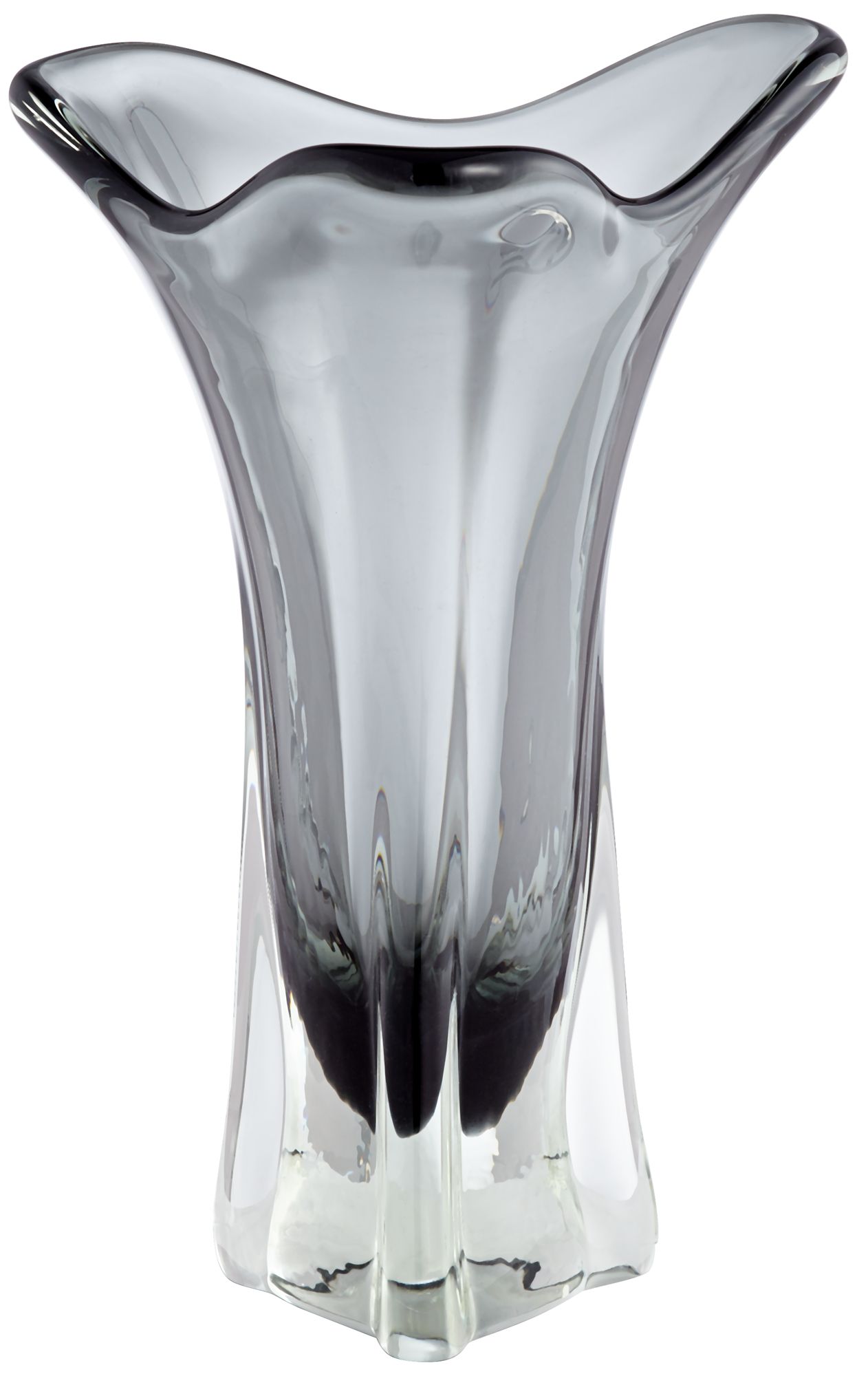 Belen 13 3/4" High Gray Glass Vase