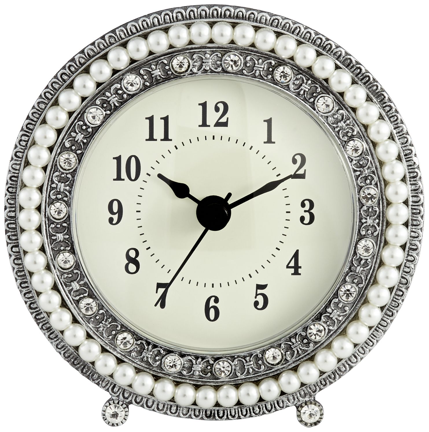 Freya 4 1/2" Round Silver Table Clock