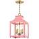 Leigh 11 1/2"W Aged Brass and Pink 4-Light Mini Pendant