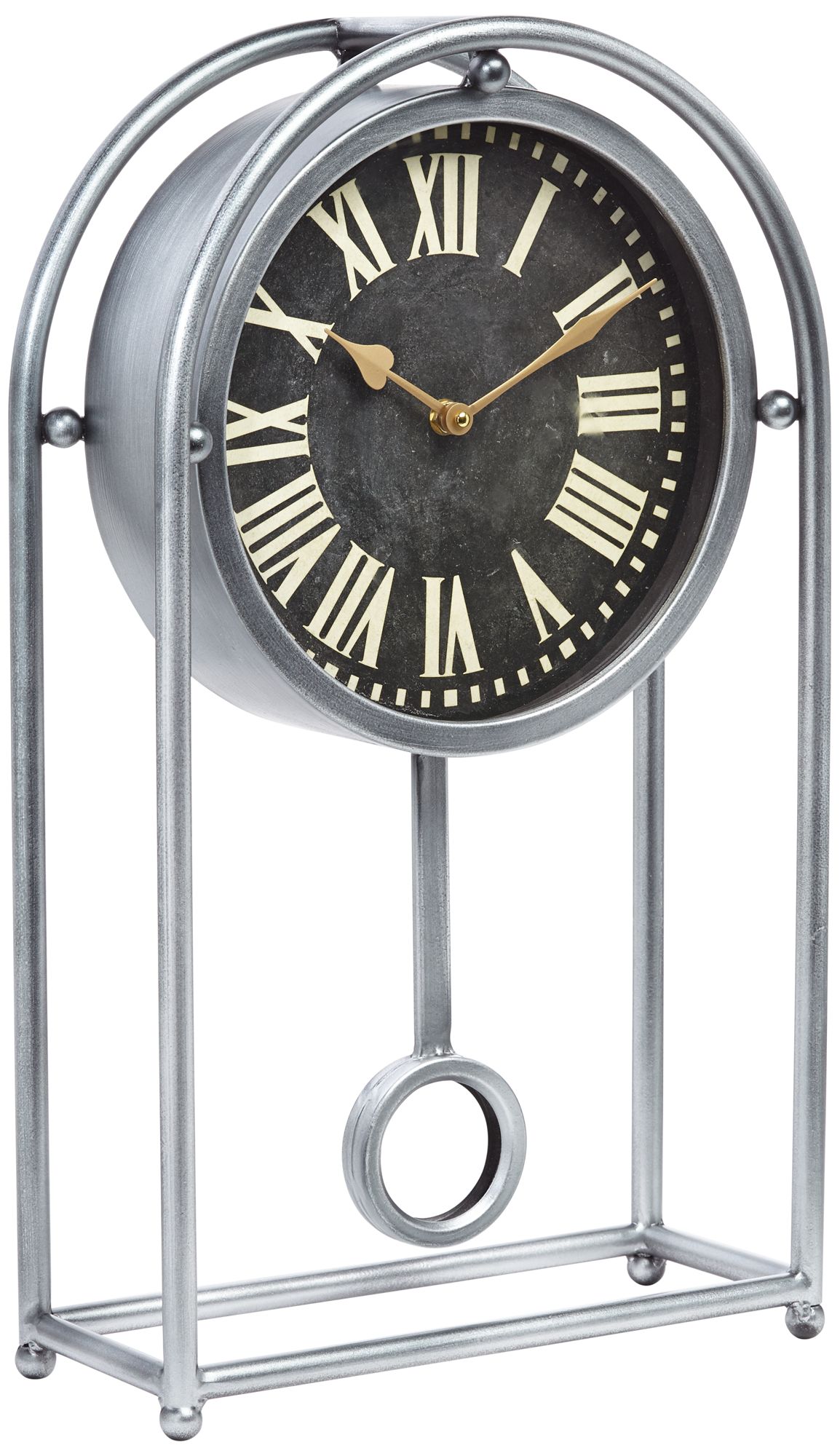 Ellerby Glossy Silver 20 1/4" High Metal Table Clock 47H83 Lamps Plus