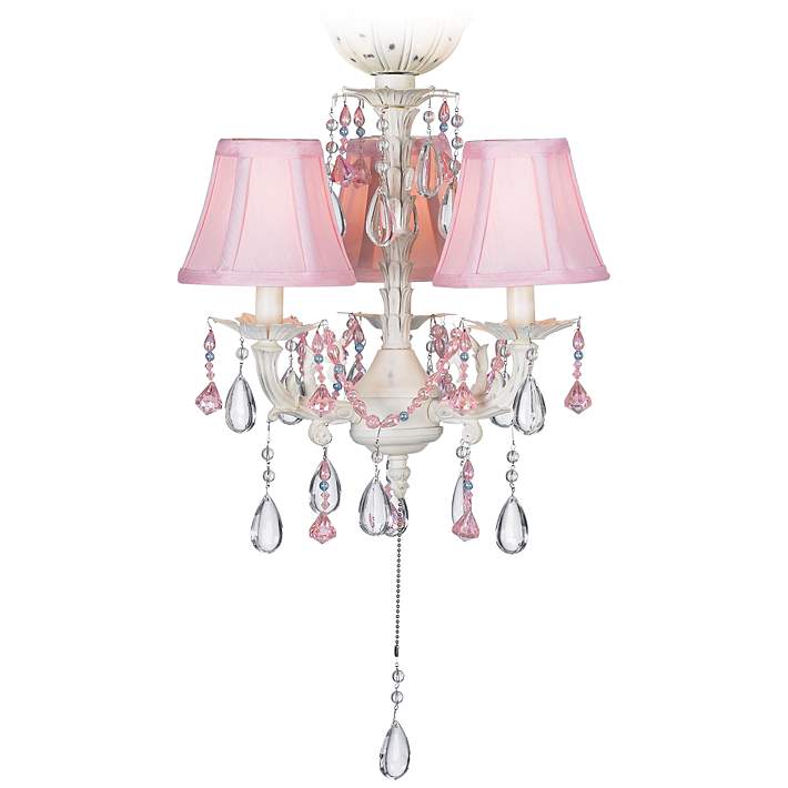 Pretty In Pink Pull Chain 3 Light Led Ceiling Fan Light Kit
