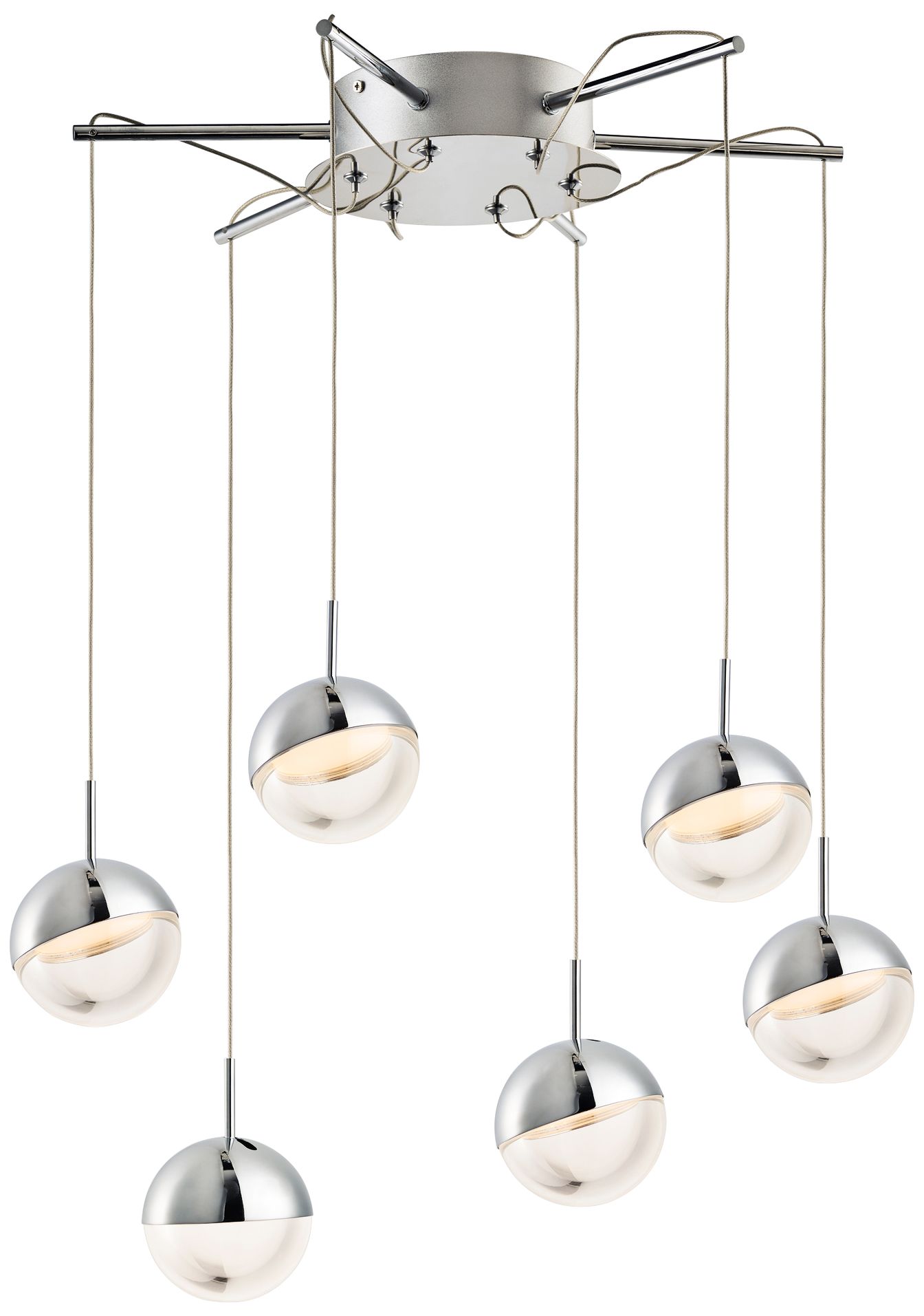 ET2 Spot 21" Wide Polished Chrome 6-Light LED Pendant Light