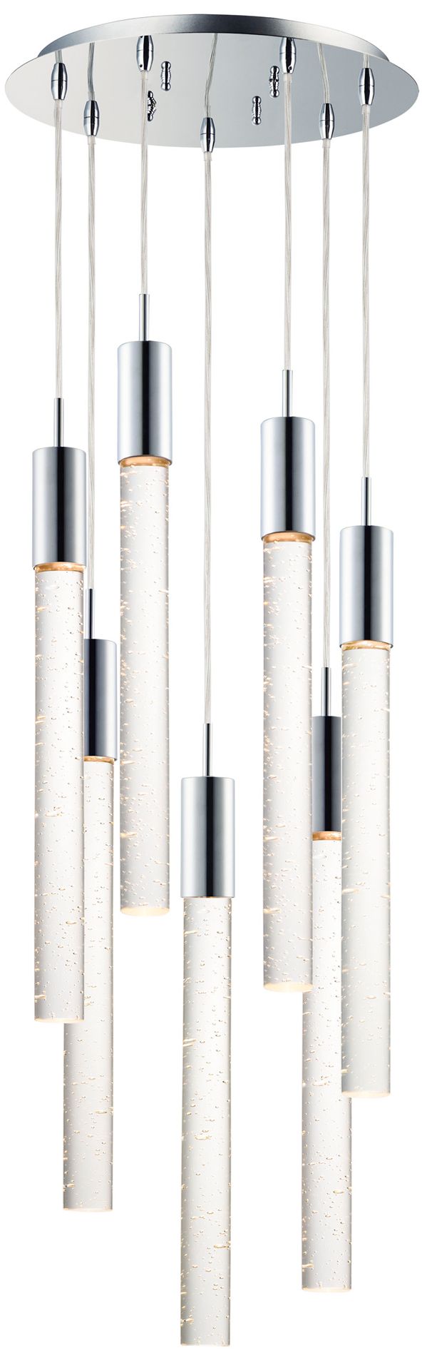 ET2 Big Fizz 16" Wide Chrome 7-Light LED Multi Light Pendant