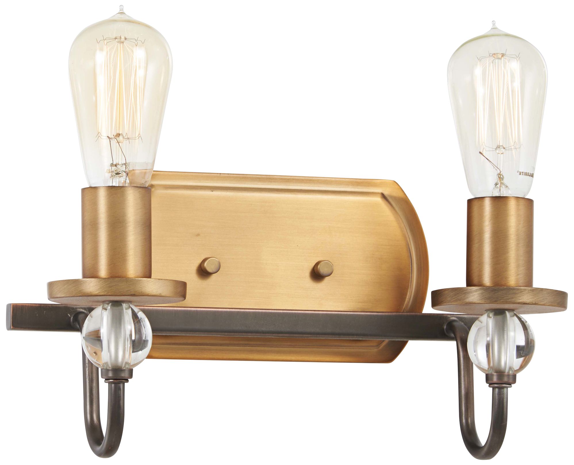 Safra 10 1/2" High Bronze-Brushed Brass 2-Light Wall Sconce