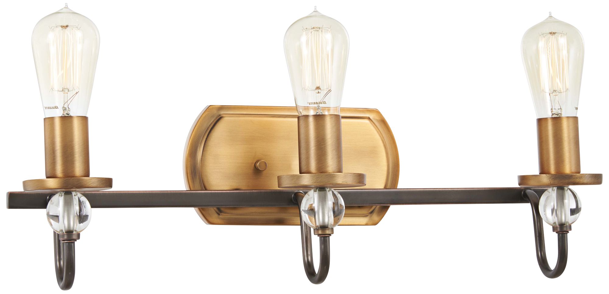 Safra 21" Wide Bronze and Brushed Brass 3-Light Bath Light