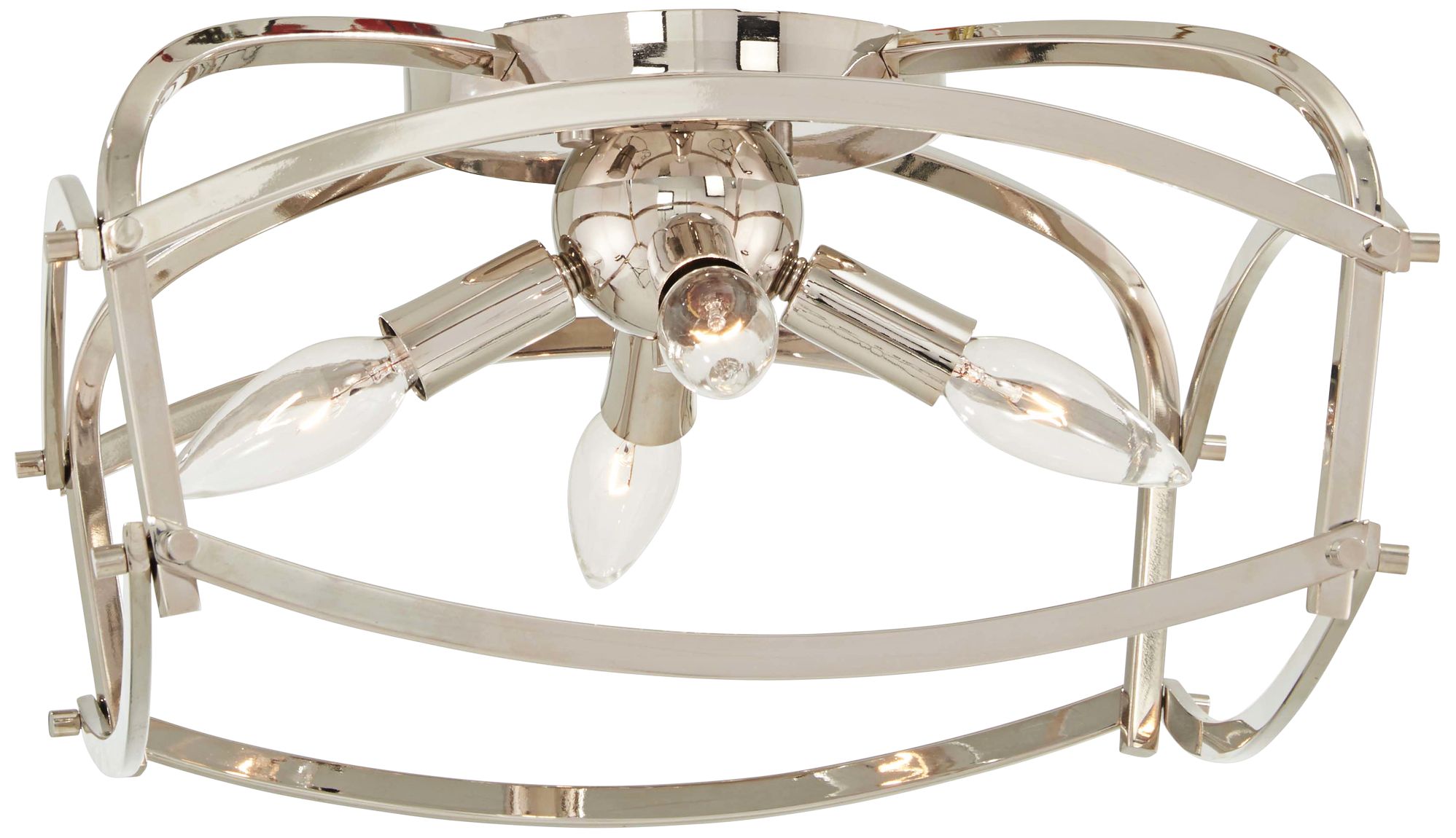 Jupiter's Canopy 14"W Polished Nickel 4-Light Ceiling Light