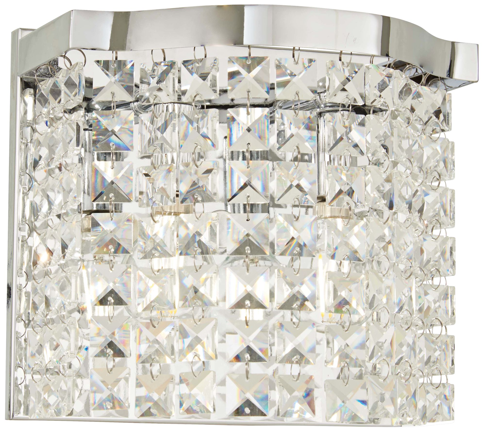 Concentus 8 1/4" High Chrome and Crystal Wall Sconce