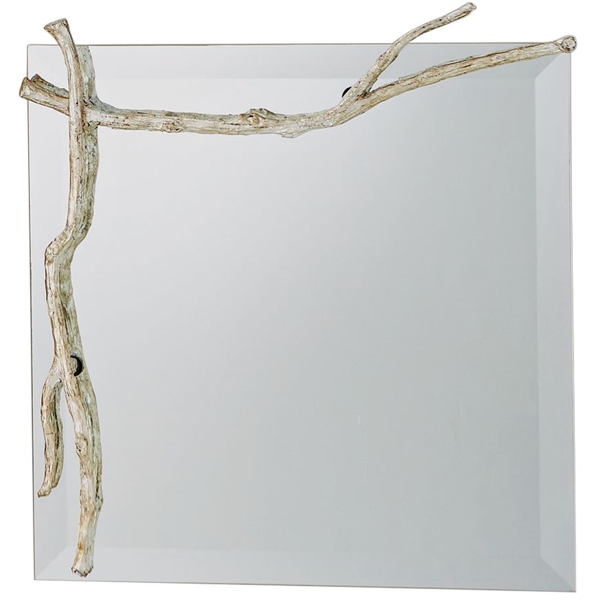 Twig Silver Leaf 17" Square Wall Mirror