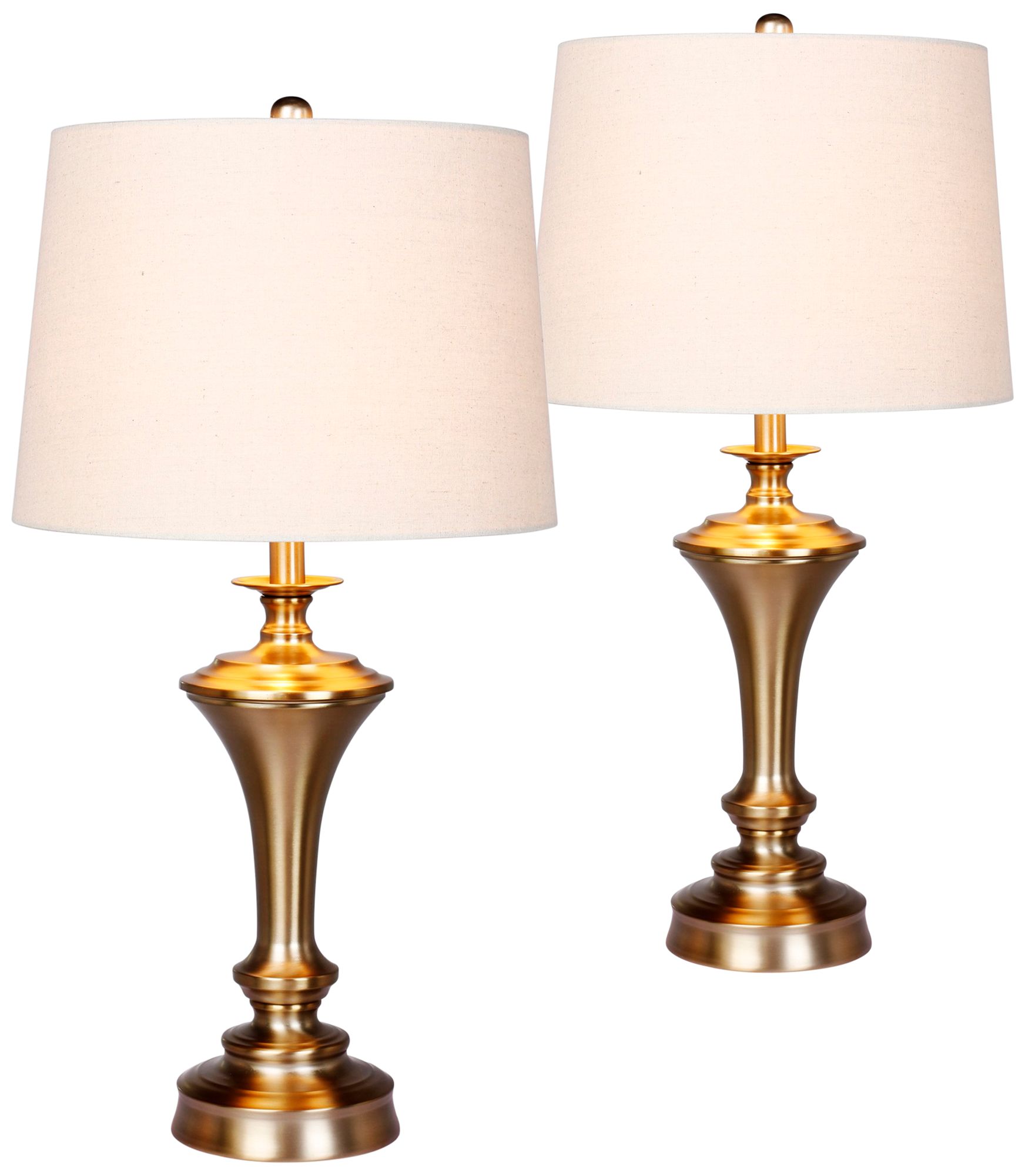Callum Plated Antique Gold Tapered Urn Table Lamp Set of 2