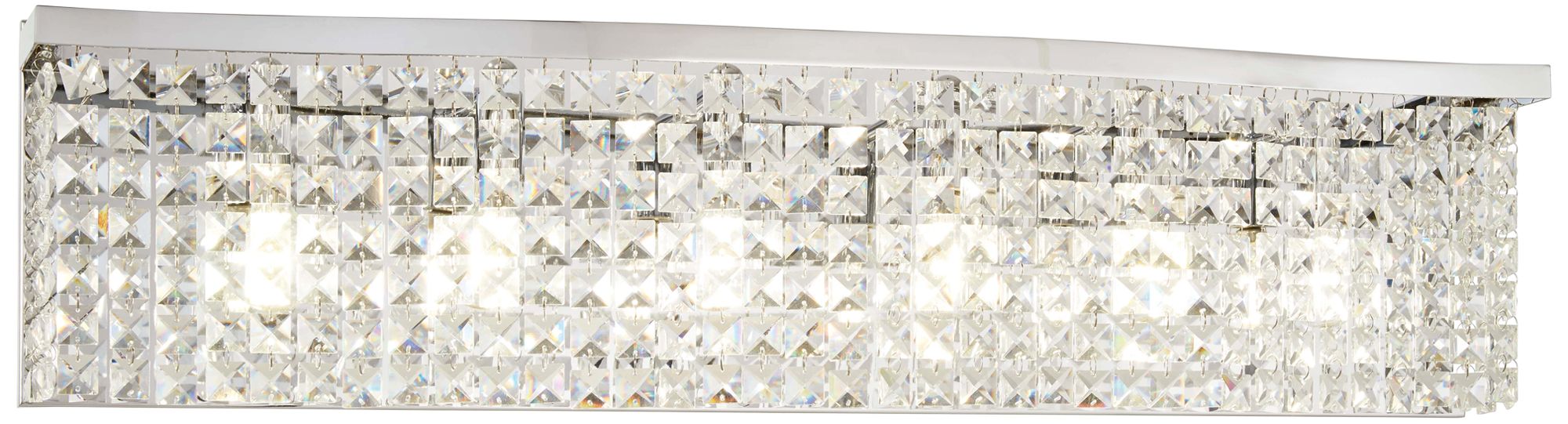 Concentus 33" Wide Chrome and Crystal Bath Light