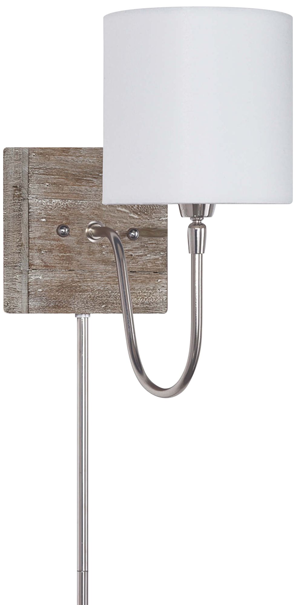 Quinn Polished Nickel Bent Arm Plug-In Wall Lamp