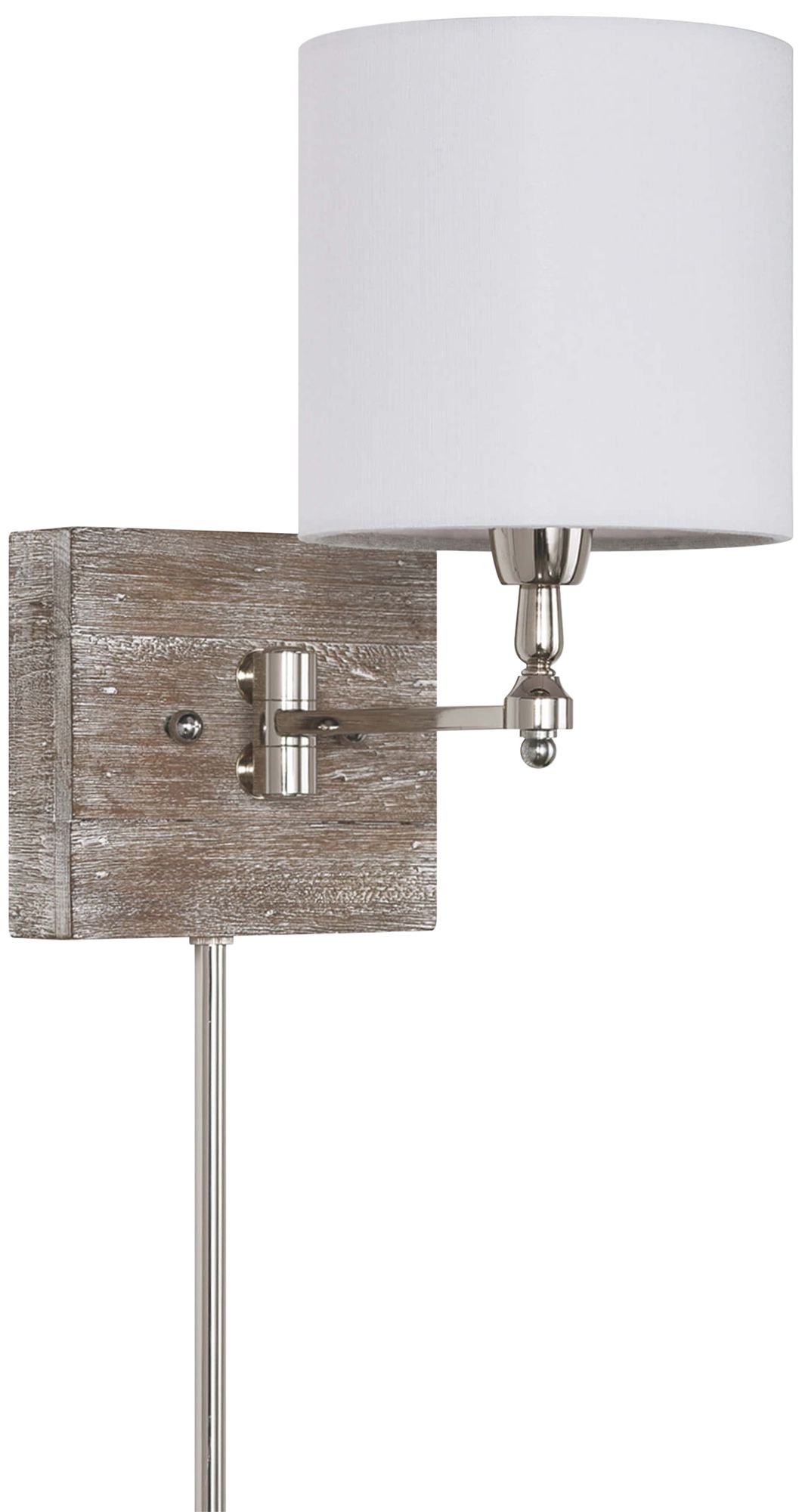 Quinn Polished Nickel Swing Arm Pin-Up Wall Lamp