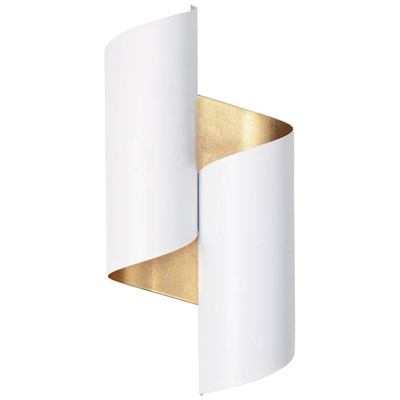 Regina Andrew Folio 17&quot; High White and Gold Wall Sconce