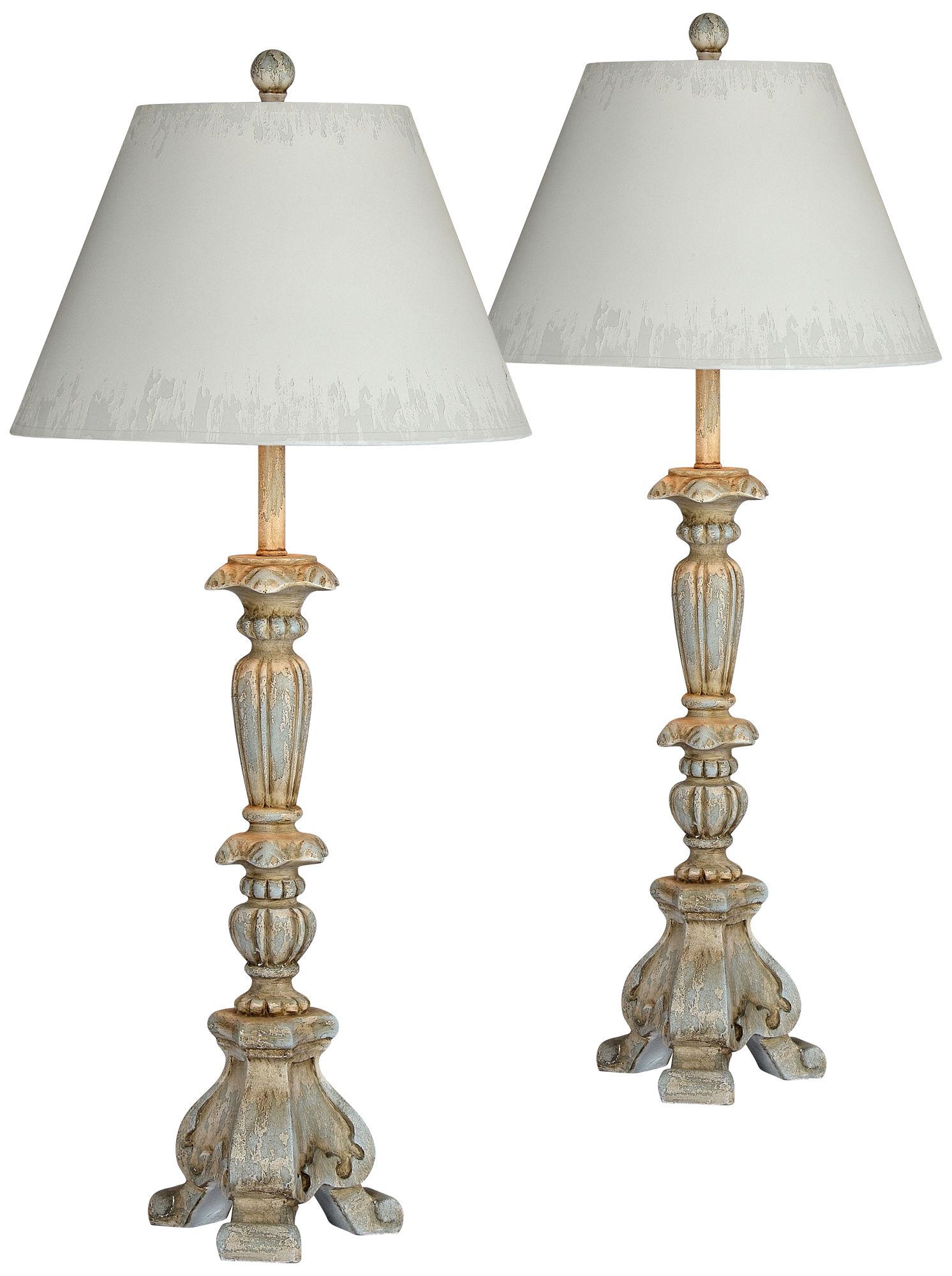 Forty West London Rustic Blue Table Lamps Set of 2