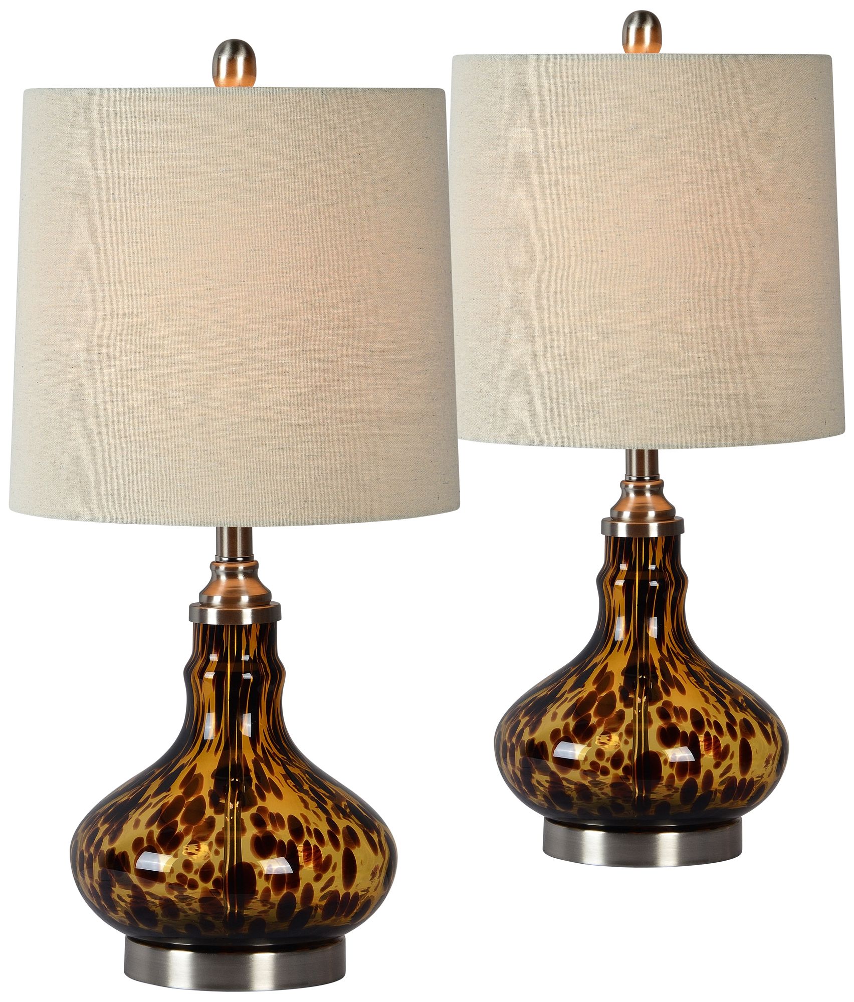Forty West Noelle Tortoise Glass Table Lamps Set of 2 496P0 Lamps Plus