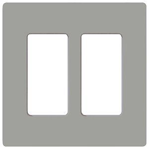 Lutron Claro Gray 2 Gang Screwless Faceplate 49810 Lamps Plus