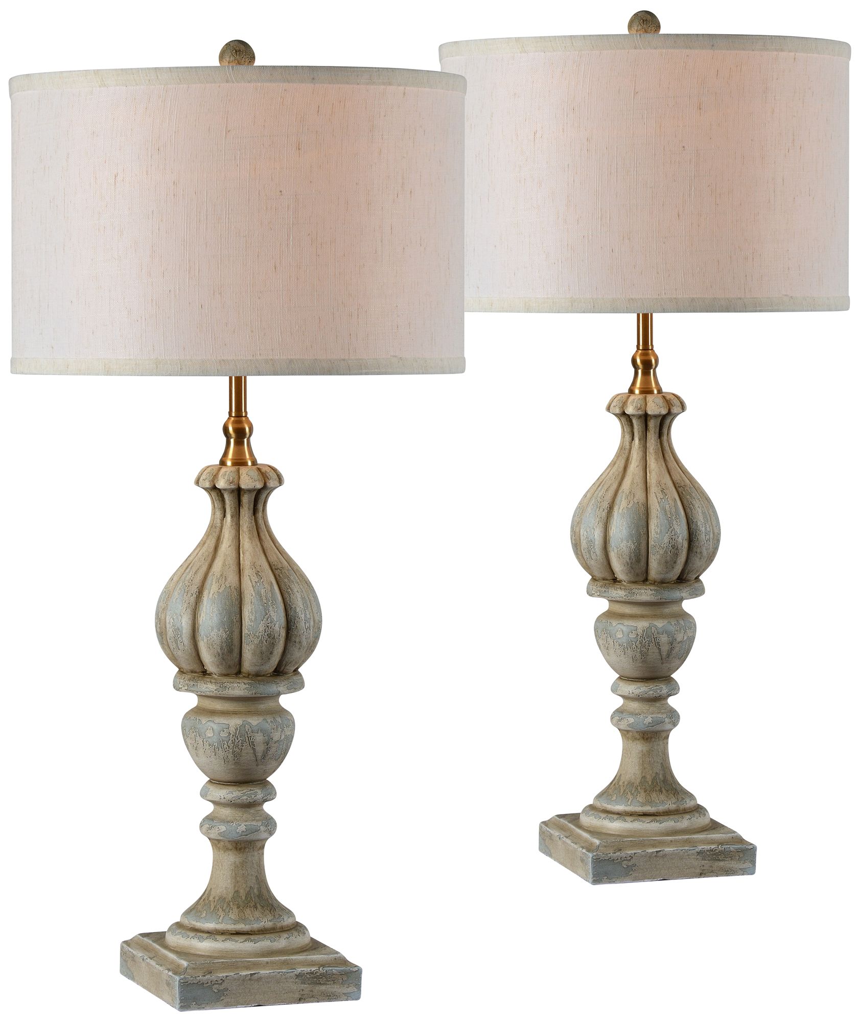 Forty West Birdie Antique Blue Table Lamps Set of 2