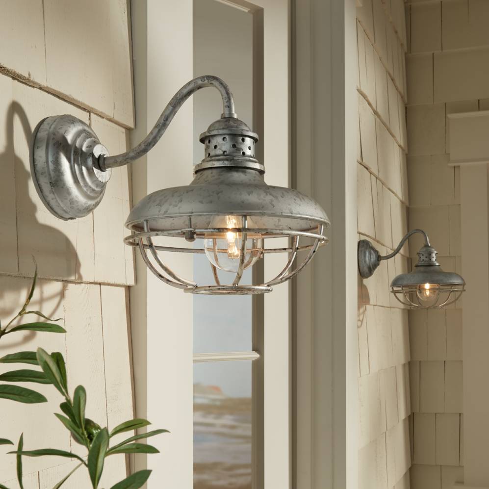 Farmhouse Outdoor Barn Light Fixture Galvanized Steel 9 For House