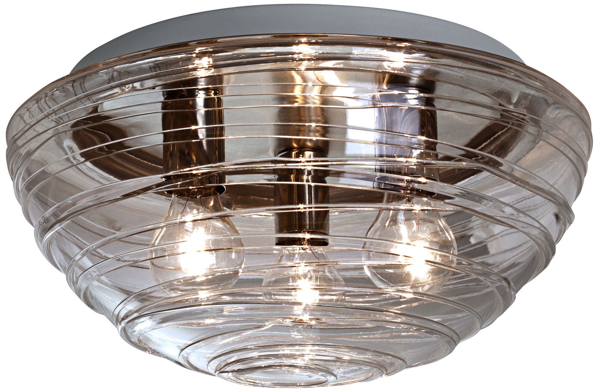 Besa Wave 15" Wide Smoke Ceiling Light
