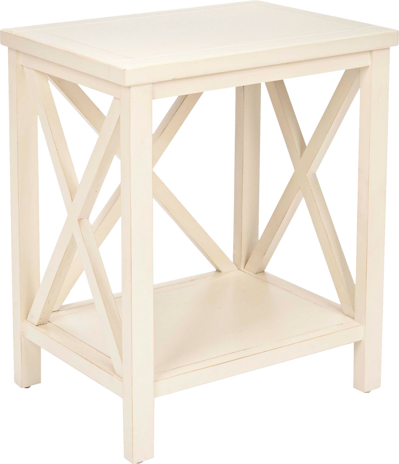 Delaina 18" Wide Off White Wood End Table