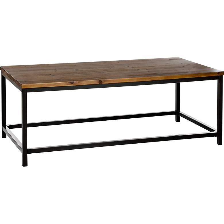 Capper 48&quot; Wide Oak Wood and Metal Legs Coffee Table