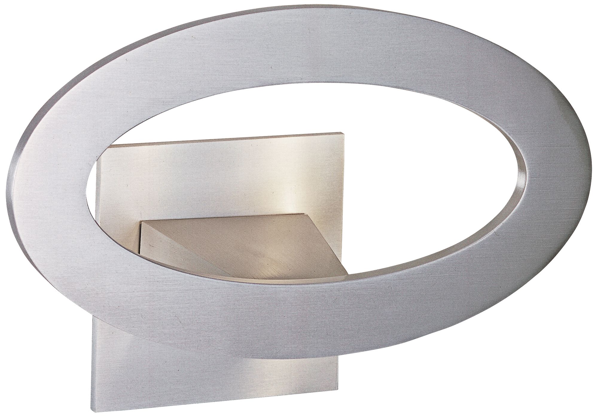 ET2 Alumilux 10" Wide Satin Aluminum LED Oval Sconce
