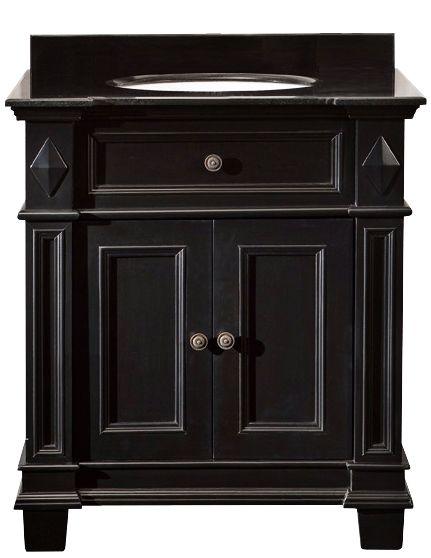 Essex 31" Wide Black Antique Single Sink Bathroom Vanity