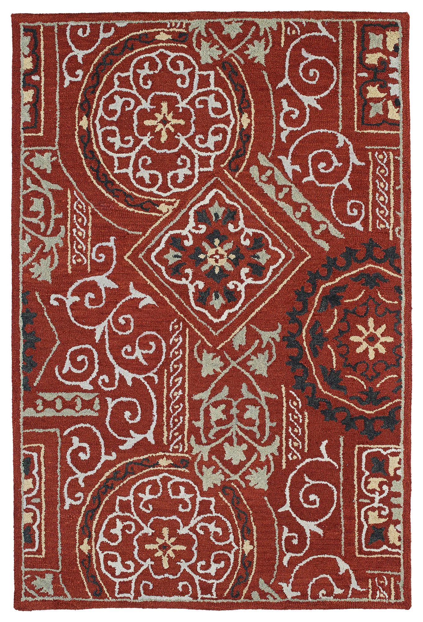 Kaleen Brooklyn 5302-25 Xander Red Wool Area Rug