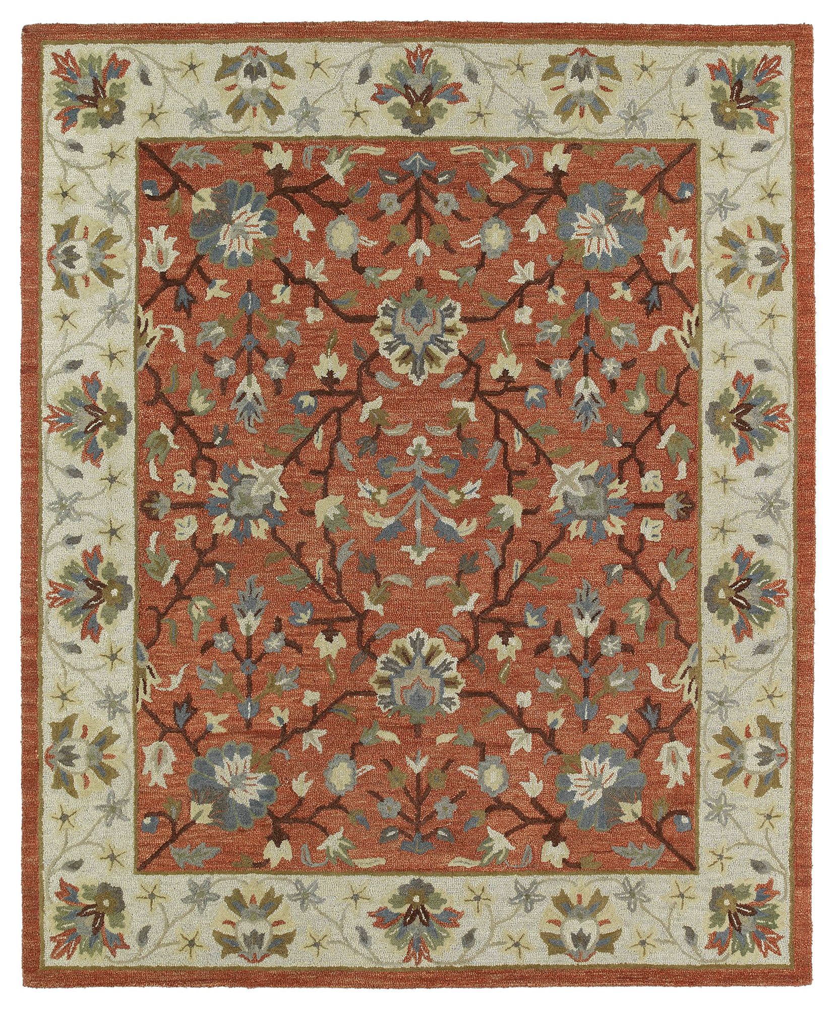 Kaleen Brooklyn 5305-06 Keaton Brick Wool Area Rug