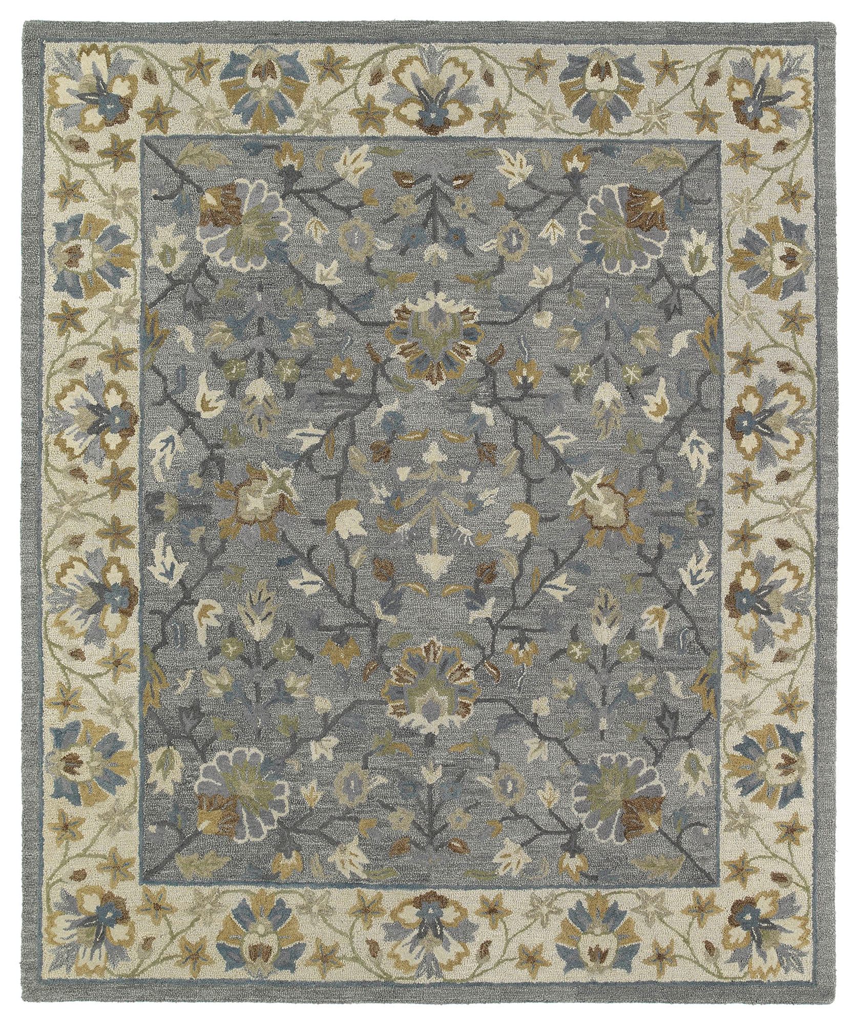 Kaleen Brooklyn 5305-73 Keaton Pewter Wool Area Rug