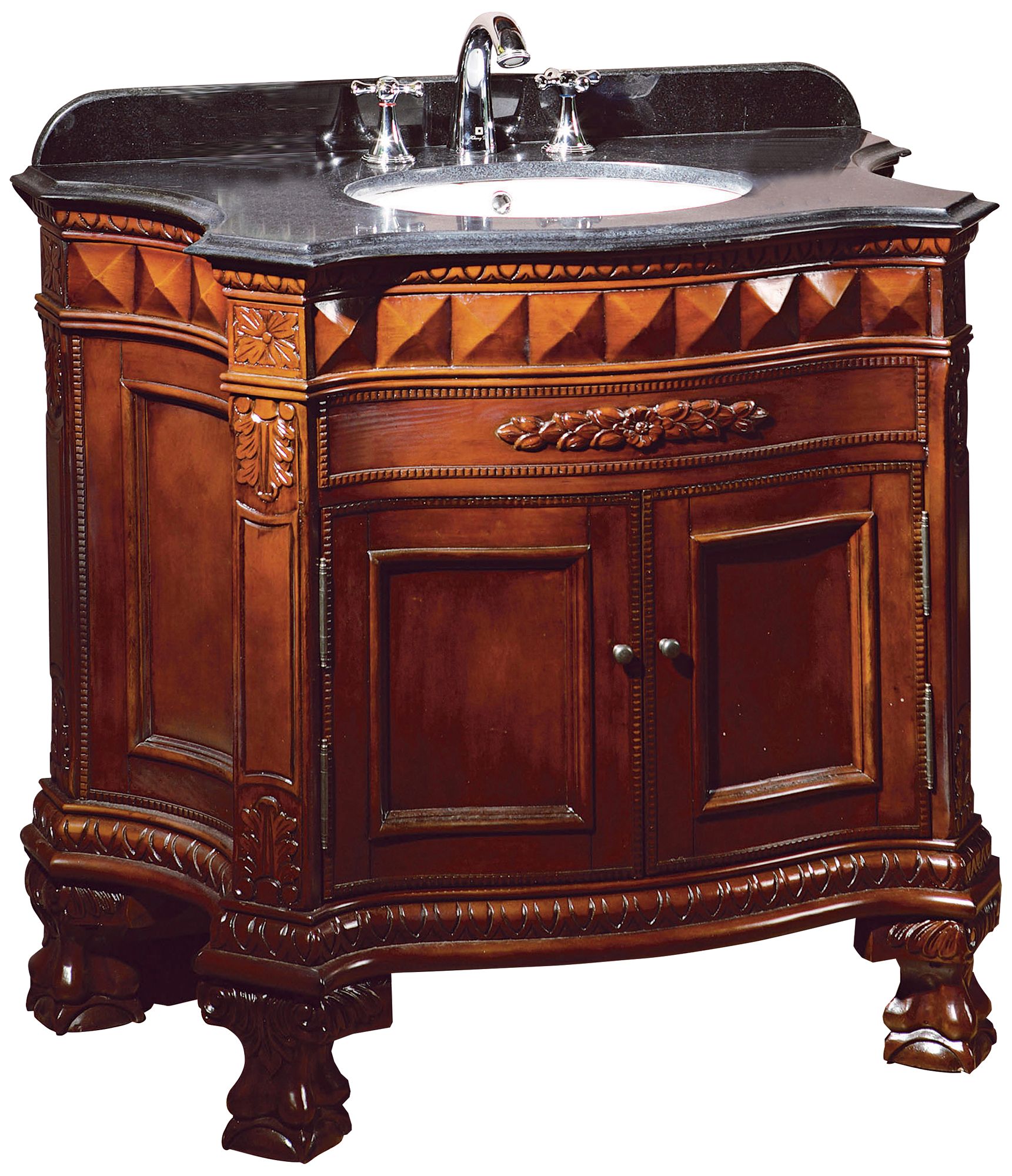 Buckingham 36" Wide Dark Cherry 2-Door Single Sink Vanity