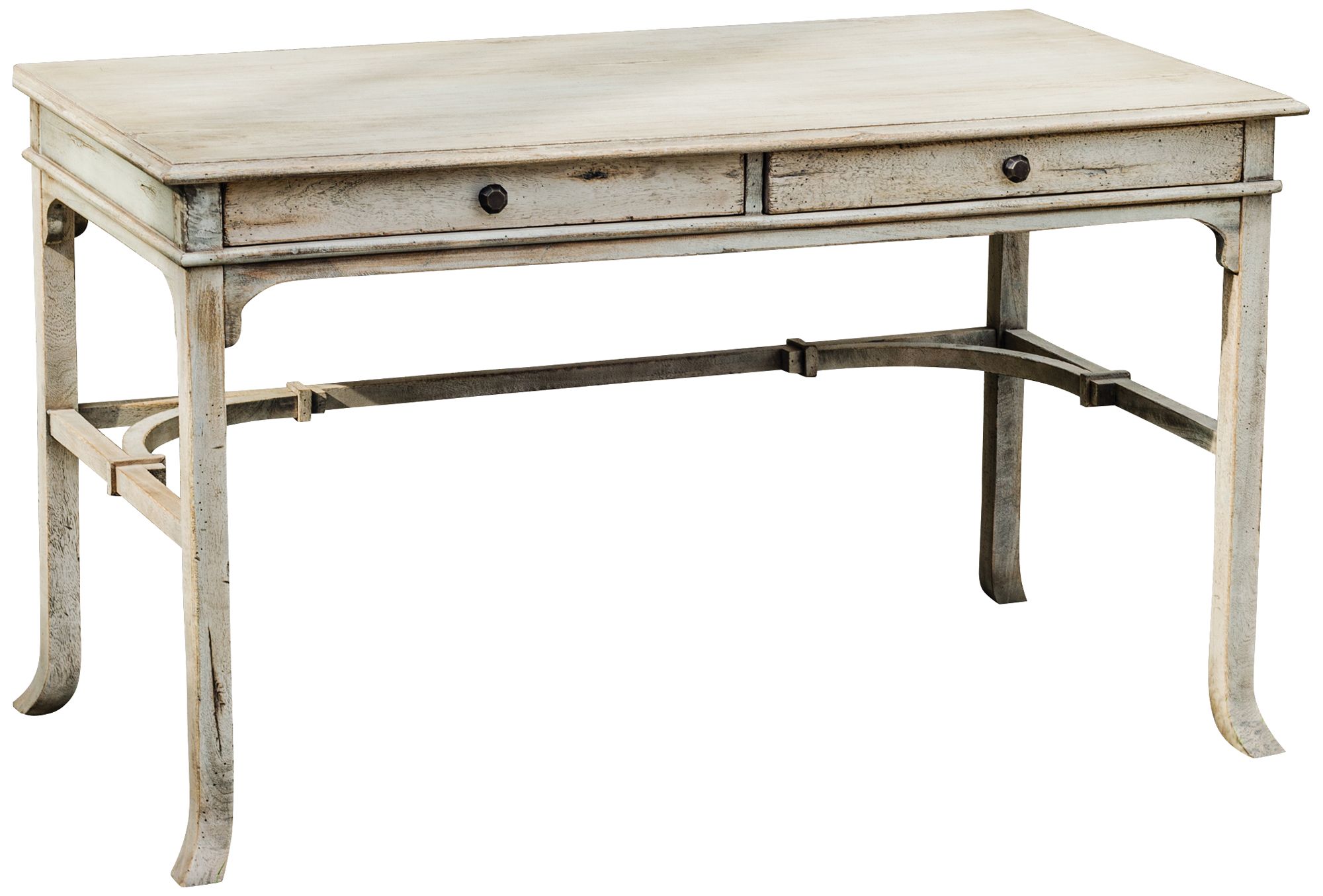 Bridgely 52" Wide Aged White Finish Wood Writing Desk