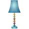 Bohemian Teal Blue and Colored Stacked Glass Table Lamp