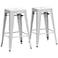 Set of 2 French Industrial 26 1/2" White Counter Stools