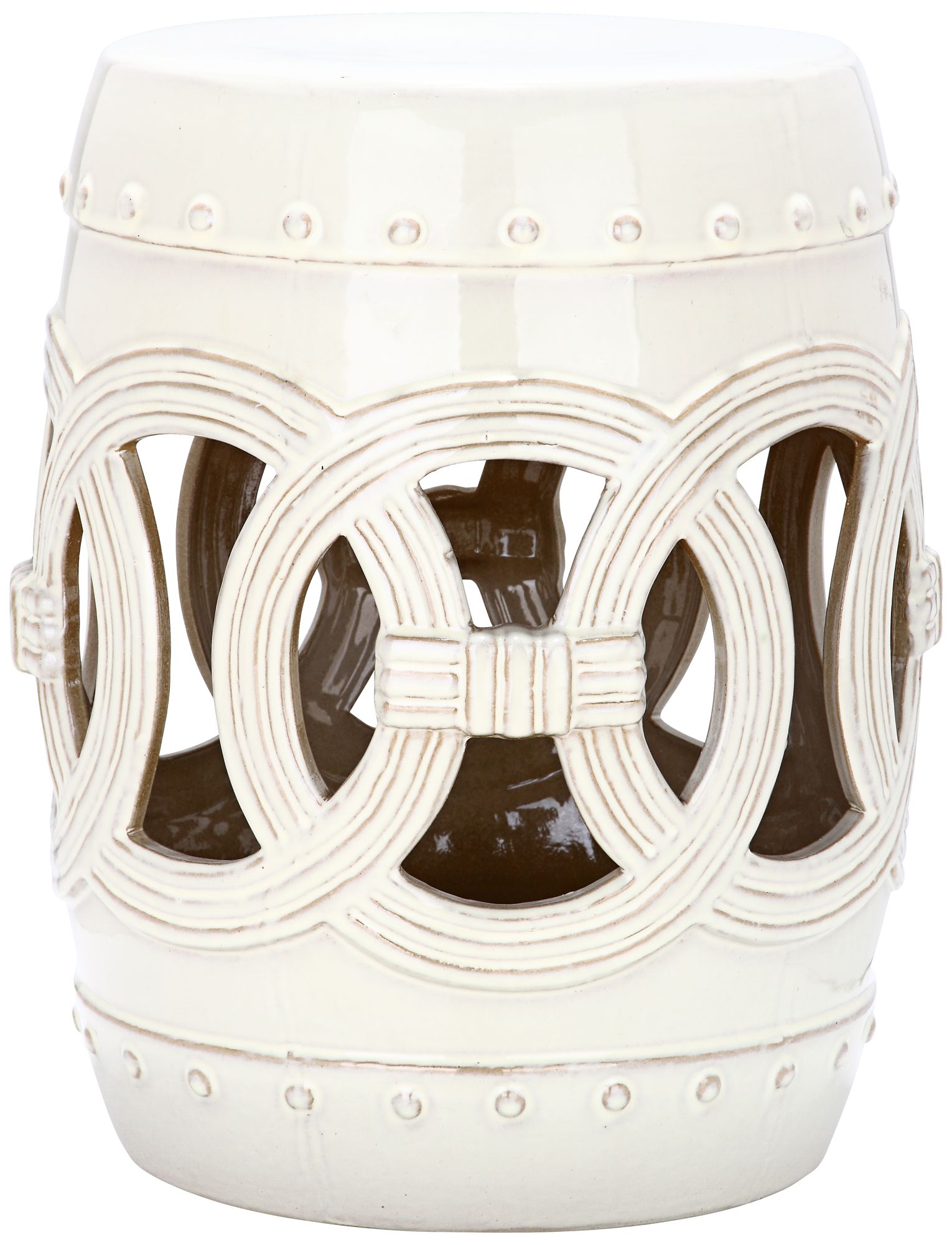 Safavieh Double Coin Antique White Ceramic Garden Stool