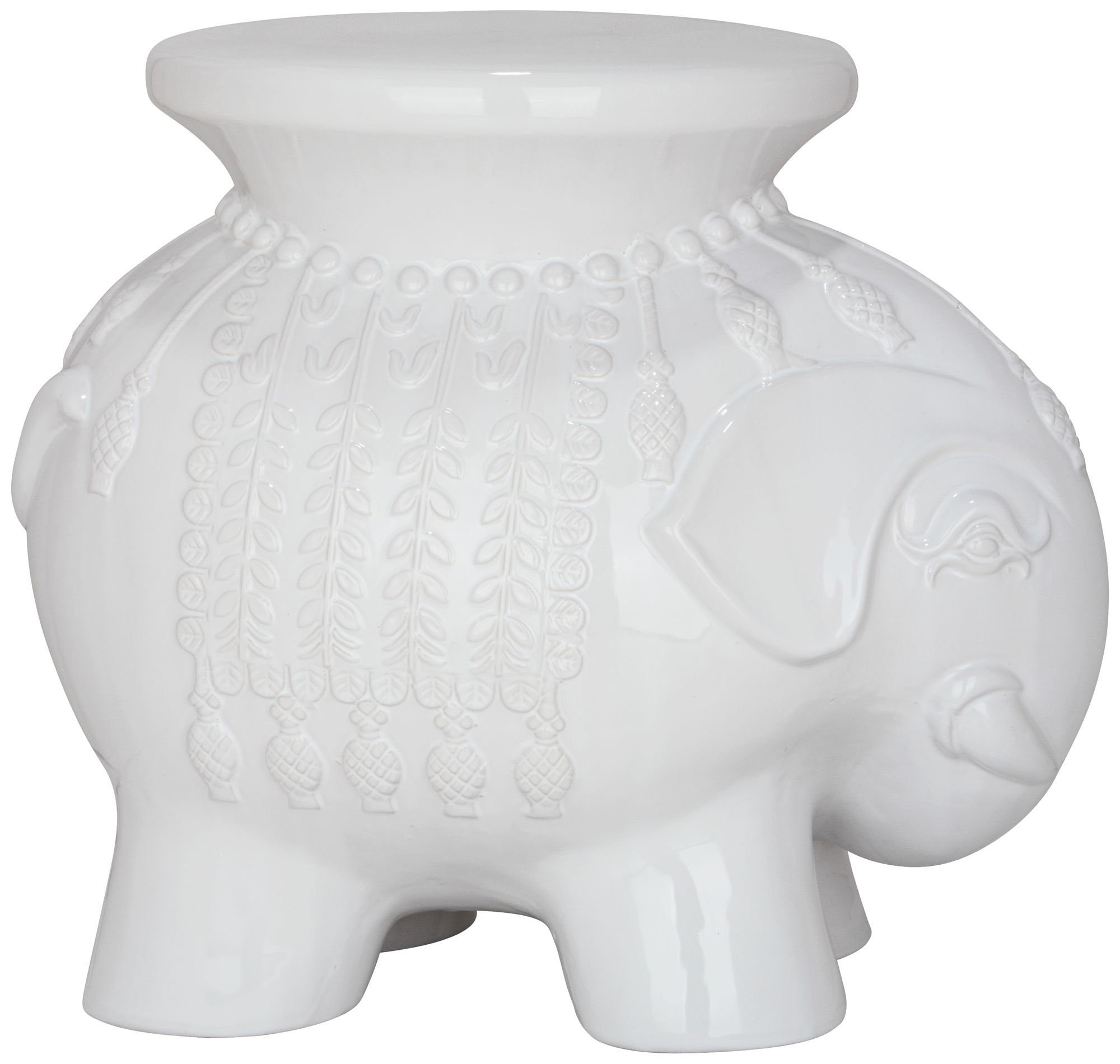 Safavieh Elephant White Ceramic Garden Stool