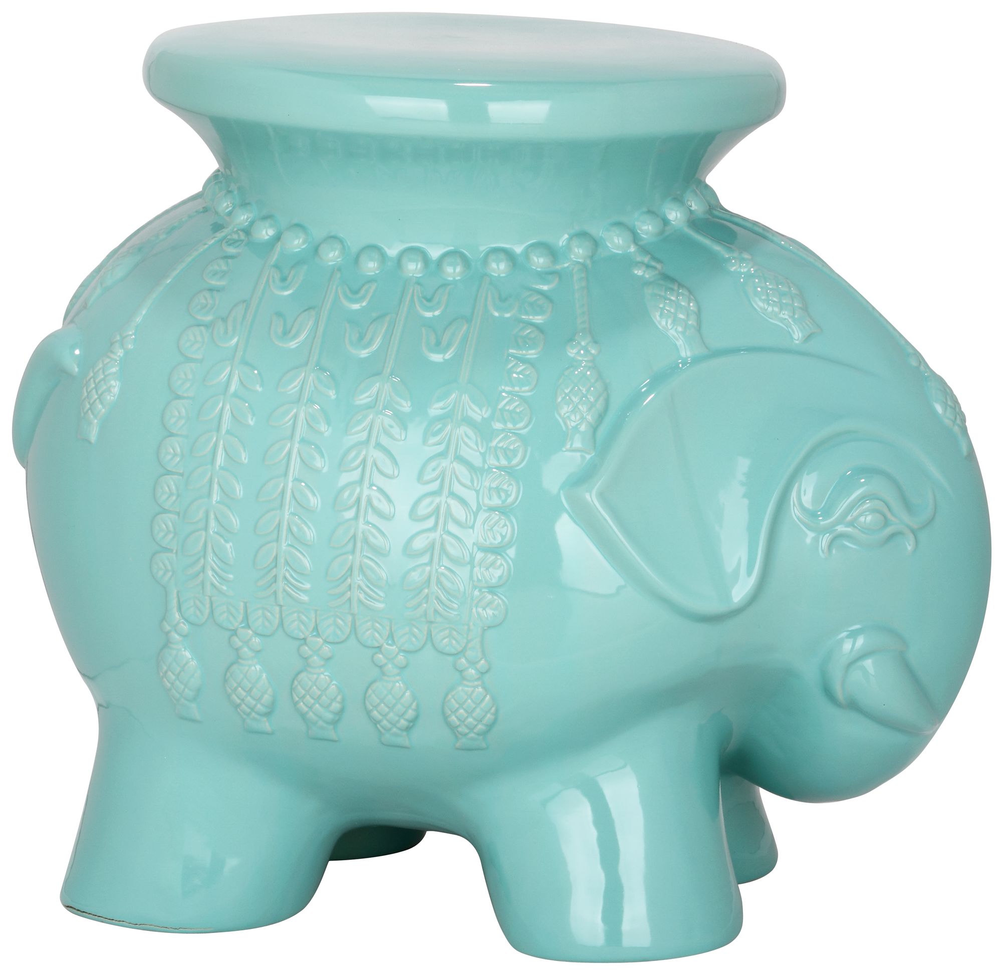 Safavieh Elephant Light Blue Ceramic Garden Stool