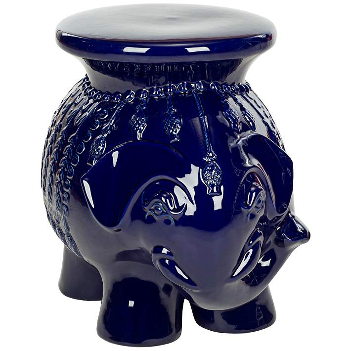 Safavieh Elephant Navy Glazed Ceramic Garden Stool 4p325