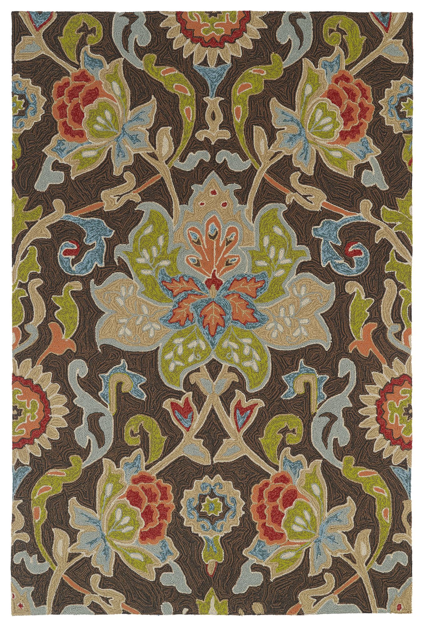 Kaleen Home & Porch 2042-40 Chocolate Floral Rug 
