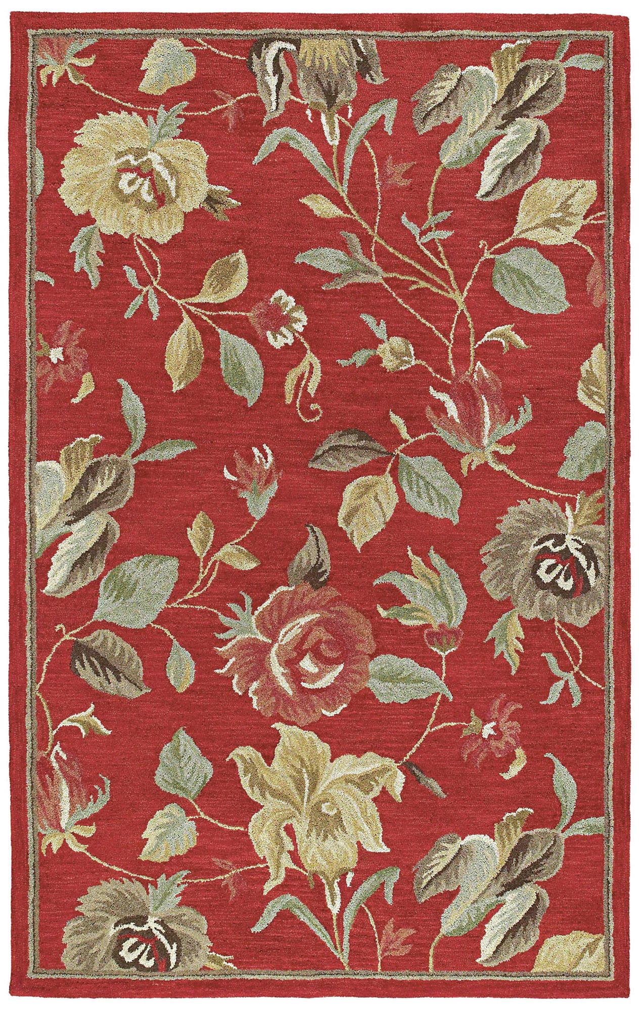 Kaleen Khazana 6557-25 Savannah Red Wool Area Rug 