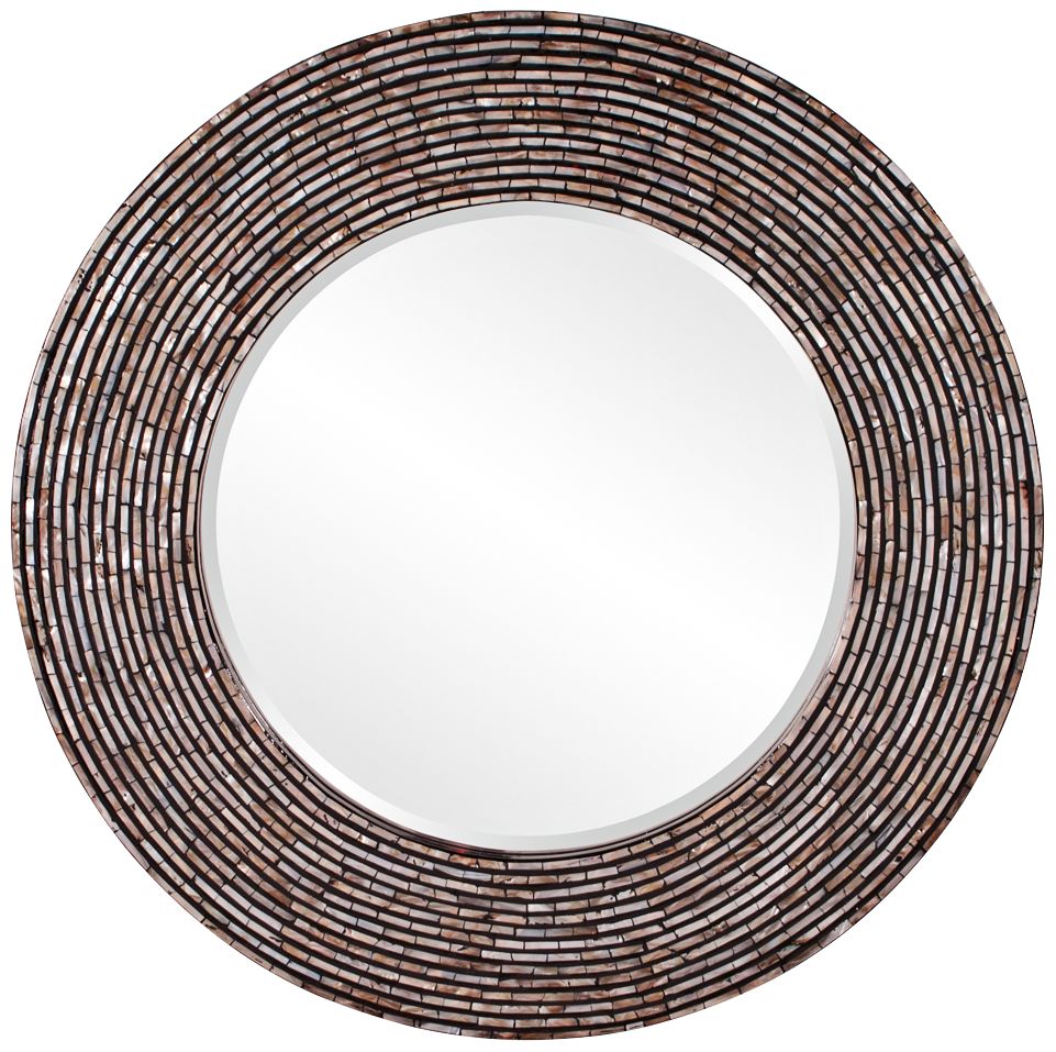 Howard Elliott Orlando Mother of Pearl 36" Round Wall Mirror