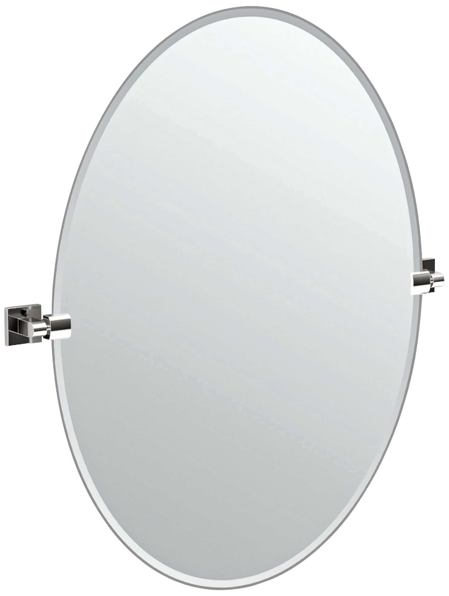Gatco Elevate Chrome 28 1/2" x 32" Oval Wall Mirror
