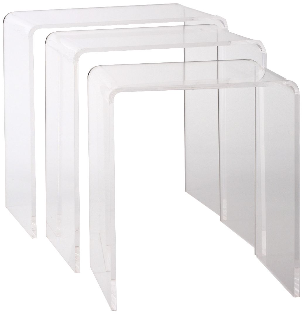 Set of 3 Universal Clear Acrylic Nesting Tables