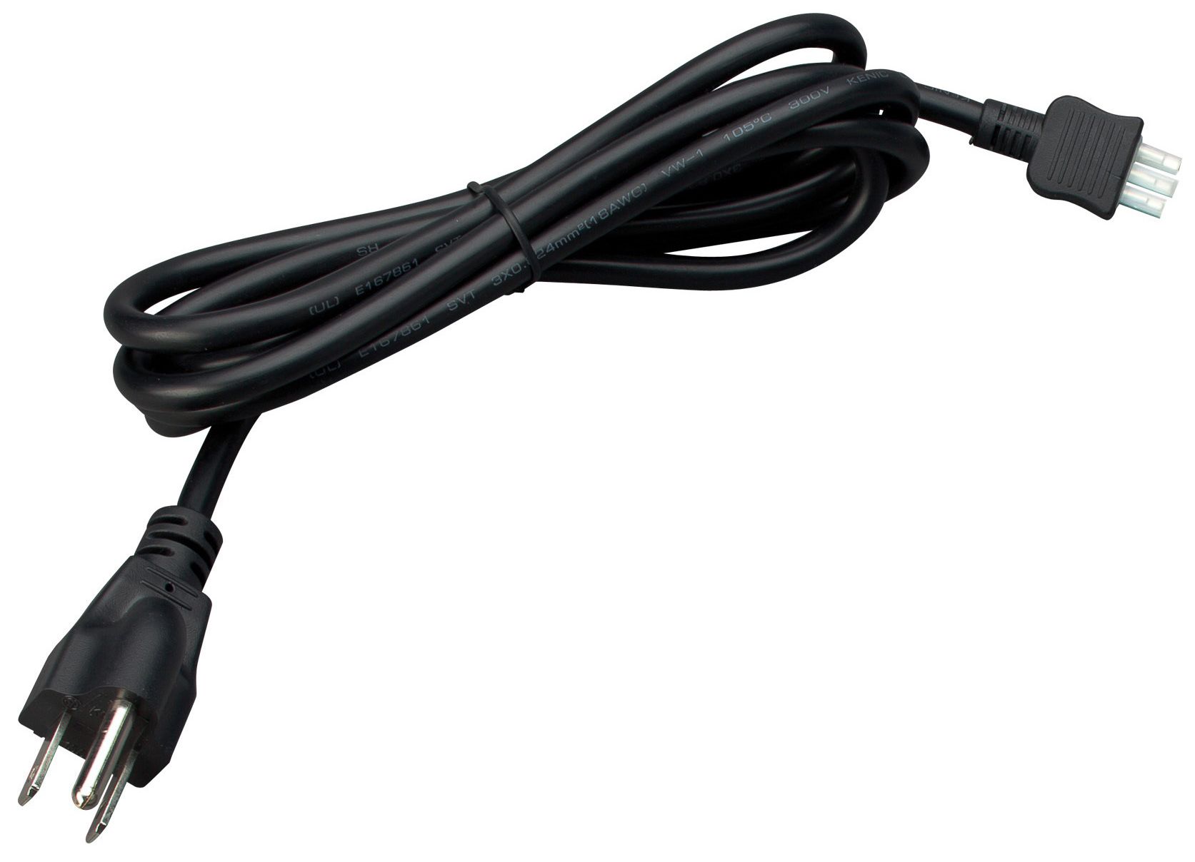 Tech Unilume 72" Black Undercabinet Plug-In Wall Feed