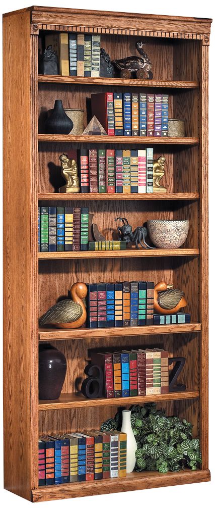 Huntington 84" High Wheat Finish Hand-Crafted Wood Bookcase
