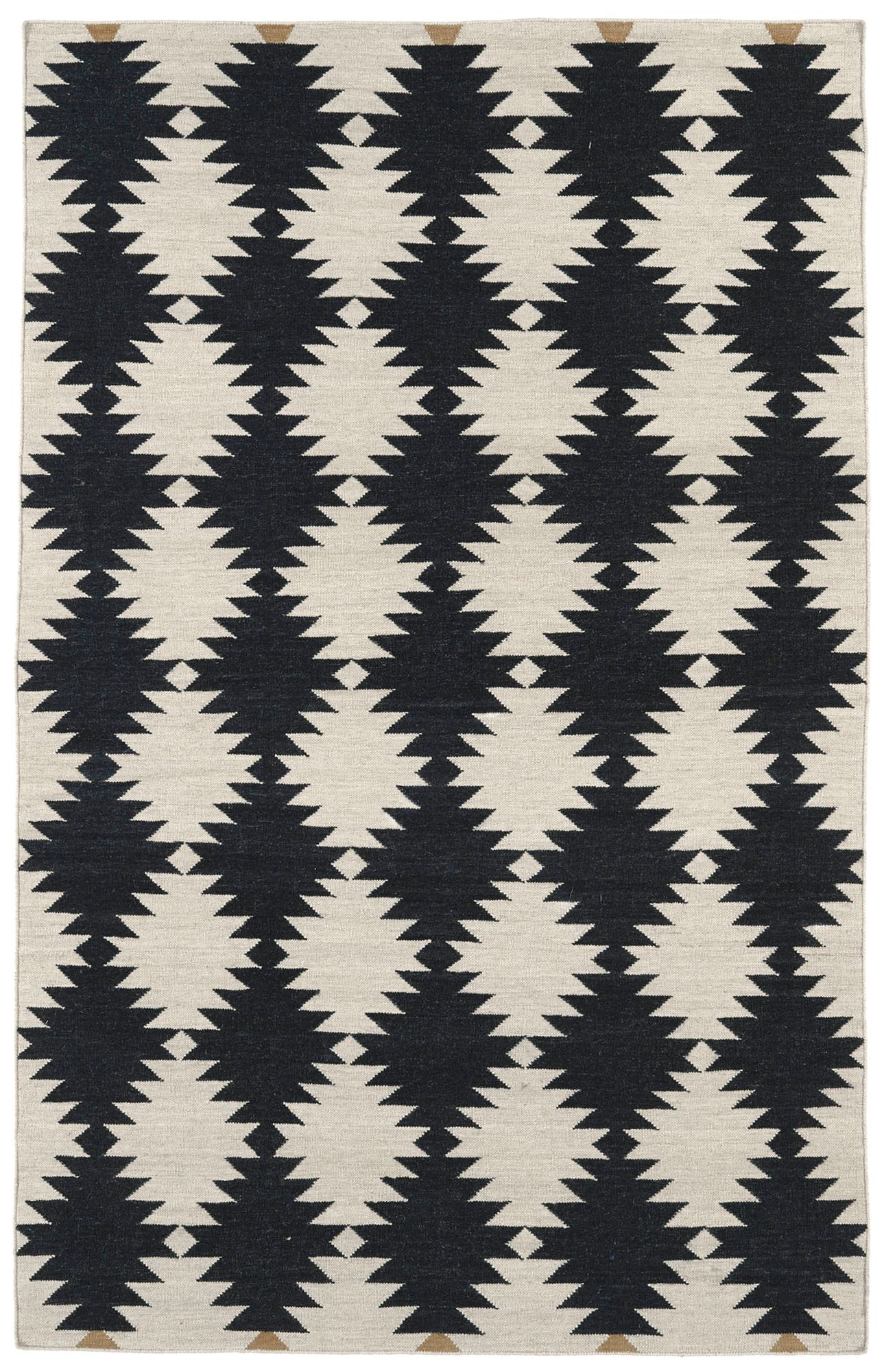 Kaleen Nomad NOM02-02 Black Wool Area Rug 
