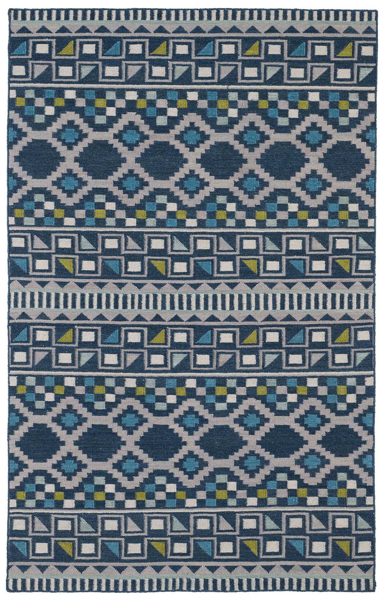 Kaleen Nomad NOM08-17 Blue Wool Area Rug 
